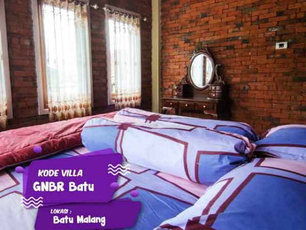 kamar tidur villa gnbr batu dengan king size bed