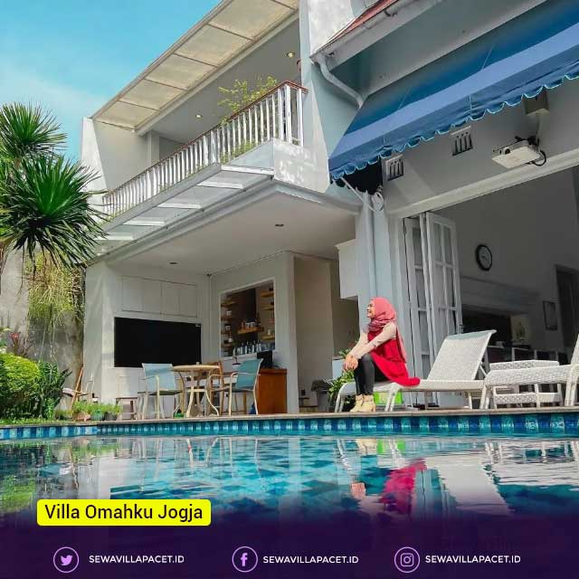 Villa Jogja Private Pool dengan View Cantik serta Kolam Pribadi