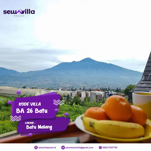view panorama alam yang sangat indah bisa anda dapatkan saat menginap di villa ba26 batu malang ini